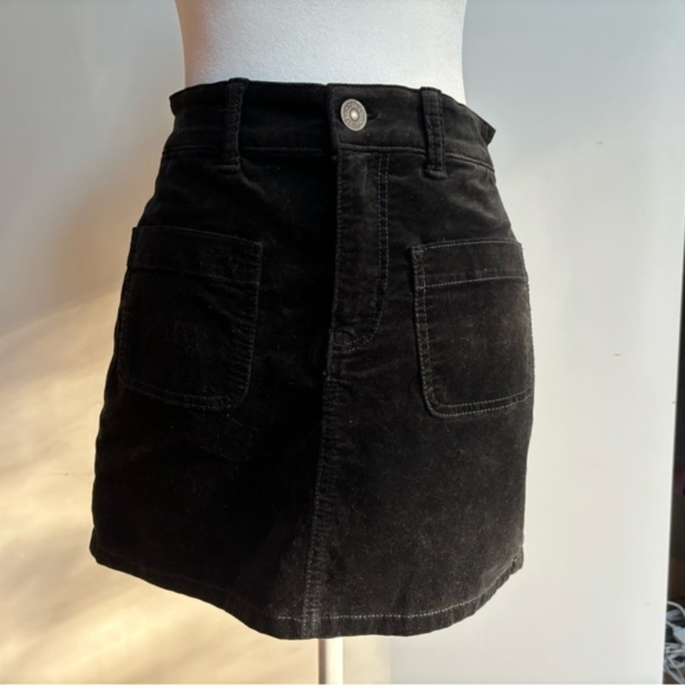 NWT Black Velvet Mini Skirt 0 (25W)